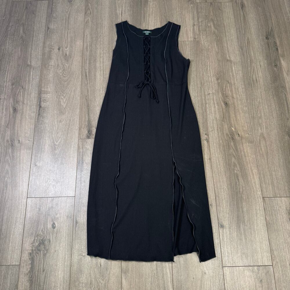 Wild Fable Tie Front Side Slit Summer Midi Dress US Women's L